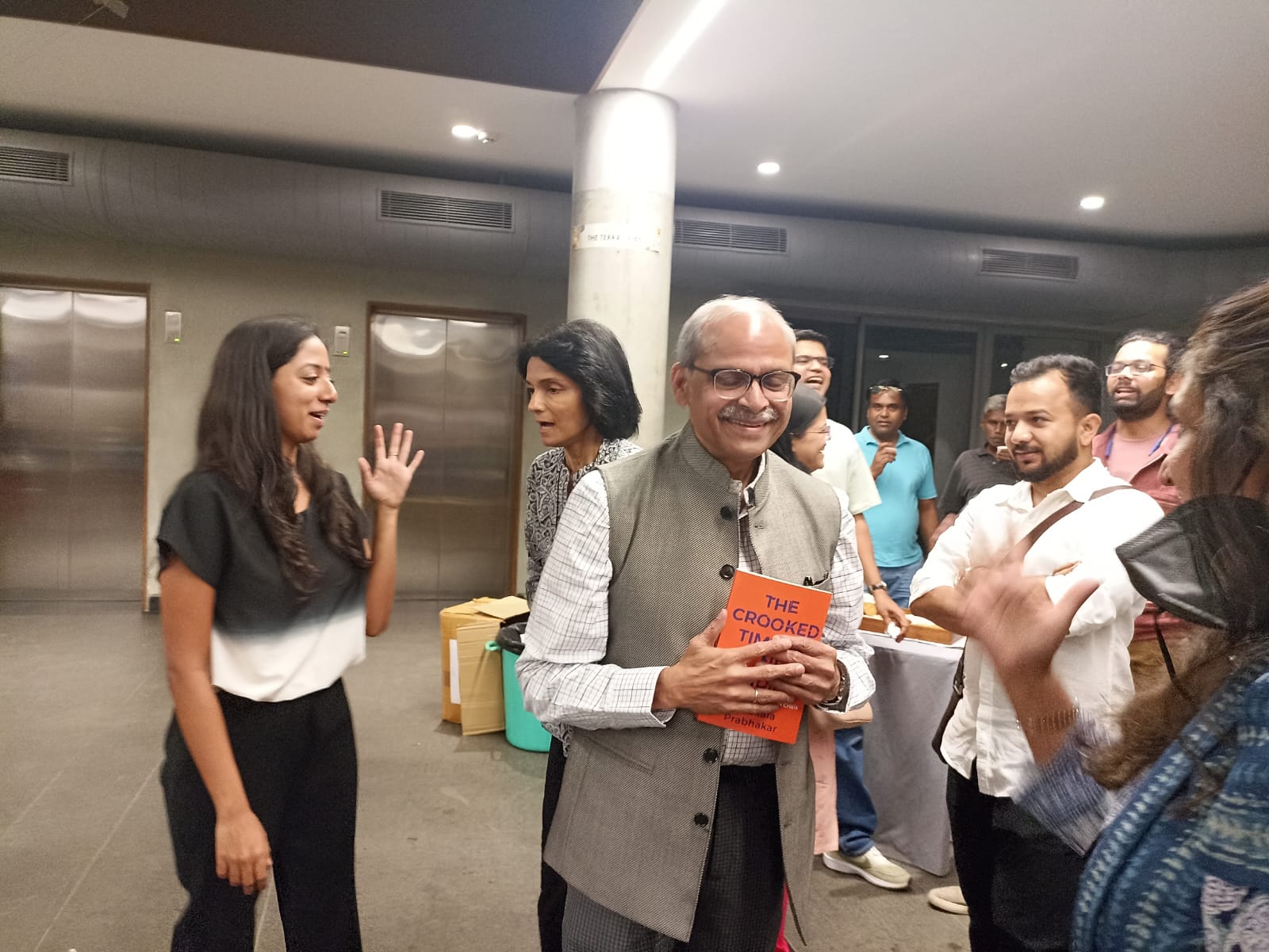 Author Parakala Prabhakar at his book release event in Bengaluru