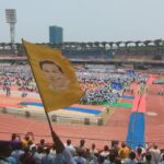 A Siddaramaiah flag waves fiercely in the wind. (Supplied)
