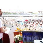 Congress party leader Rahul Gandhi addressing the gathering. (Supplied)