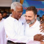 Congress leader Rahul Gandhi with CPI General Secreatry D Raja. (Supplied)