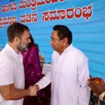 Congress leader Rahul Gandhi with senior party leader and former Madhya Pradesh chief minister Kamal Nath. Also seen in the photo are Priyanka Gandhi and former Puducherry chief minister V Narayanasamy. (Supplied)