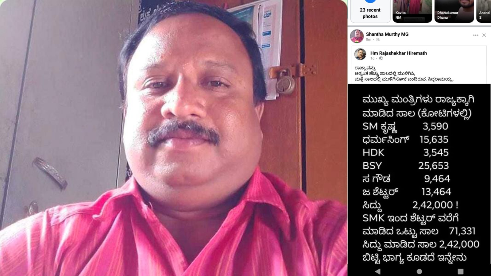 Suspended School Teacher Shanthamurthy and his post