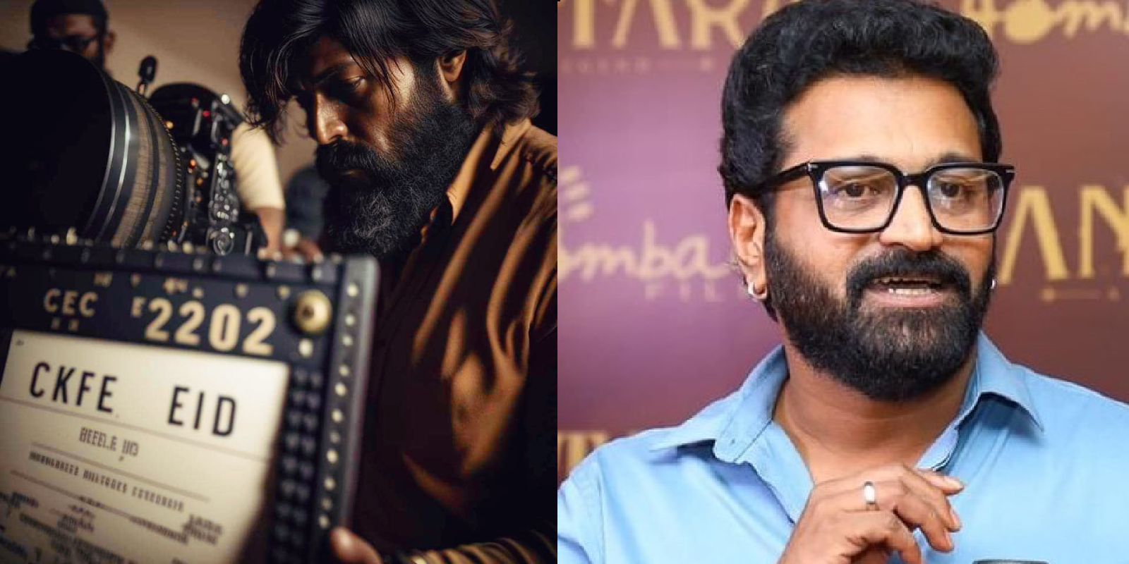 Supposed 'Yash 19' photo leak and Rishab Shetty's new firm Kerady Studios. (Supplied)