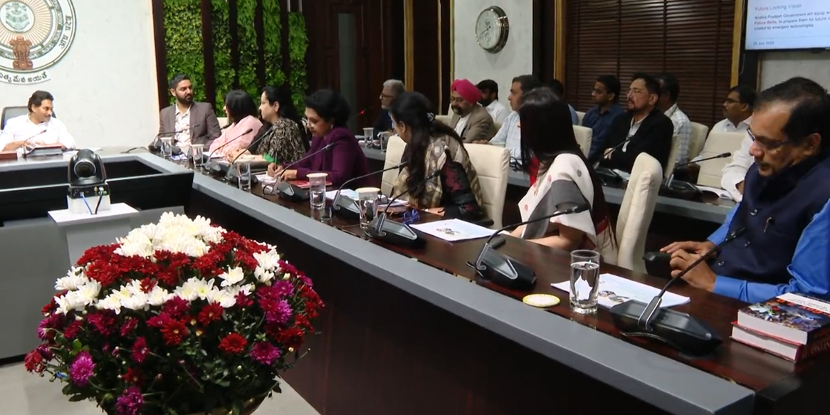 CM Jagan held a key meeting with the officials of education department and representatives of organisations like Microsoft, Intel, Nasscom, Amazon, and Dataviv. (Screengrab/Twitter)