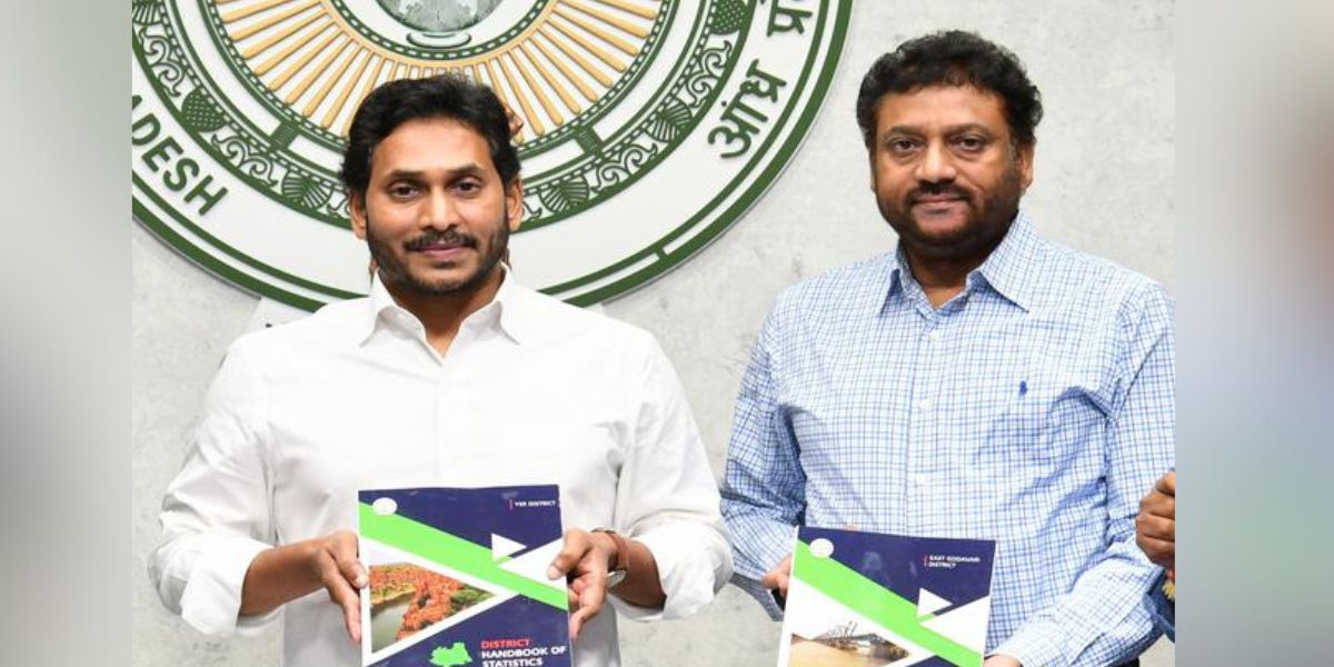 Retired bureaucrat GSRKR Vijay Kumar with Andhra Chief Minister YS Jagan Mohan Reddy.