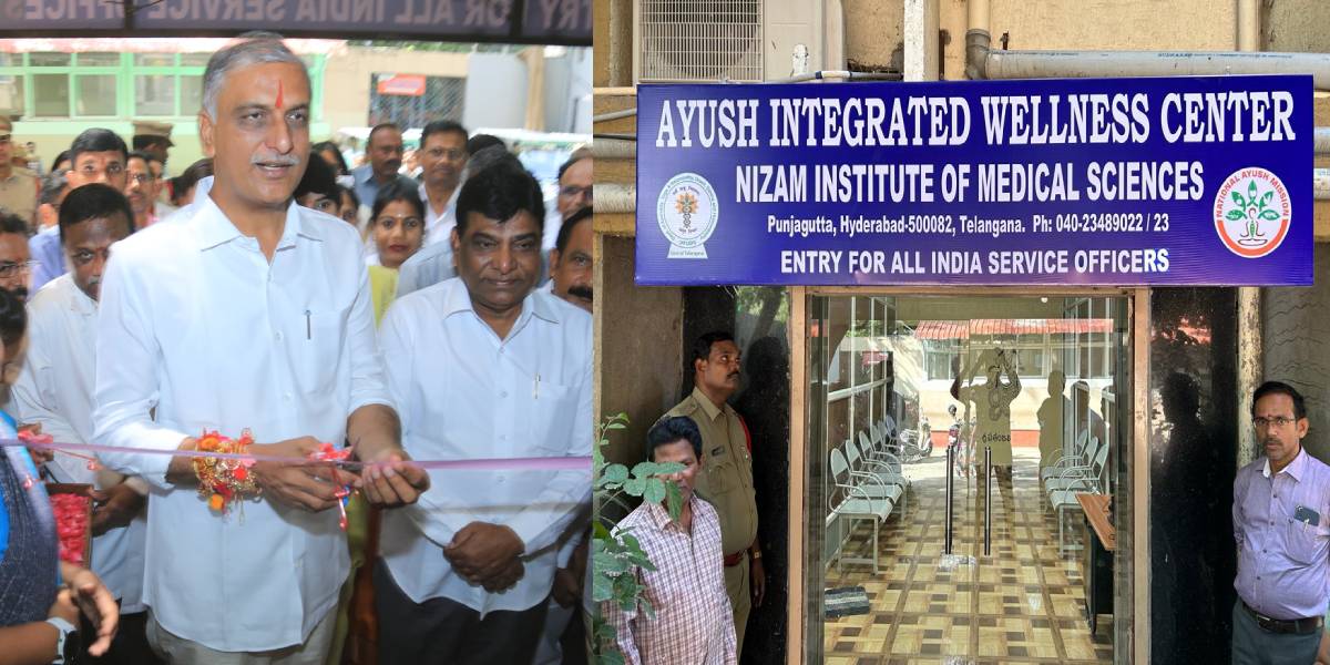 Telangana Health Minister T Harish Rao inaugurated the Ayush centre at NIMS Hyderabad.(Supplied)