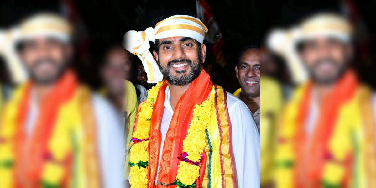 Nara Lokesh during his Yuva Galam padayatra. (Supplied)