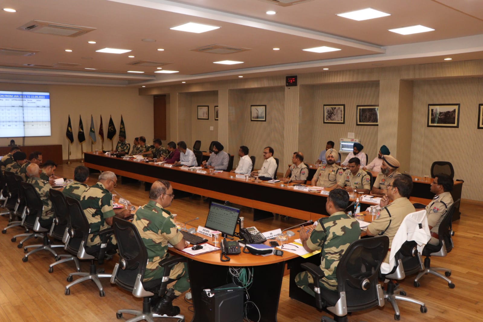 Punjab Police and BSF officials held a joint coordination meeting. (Supplied)
