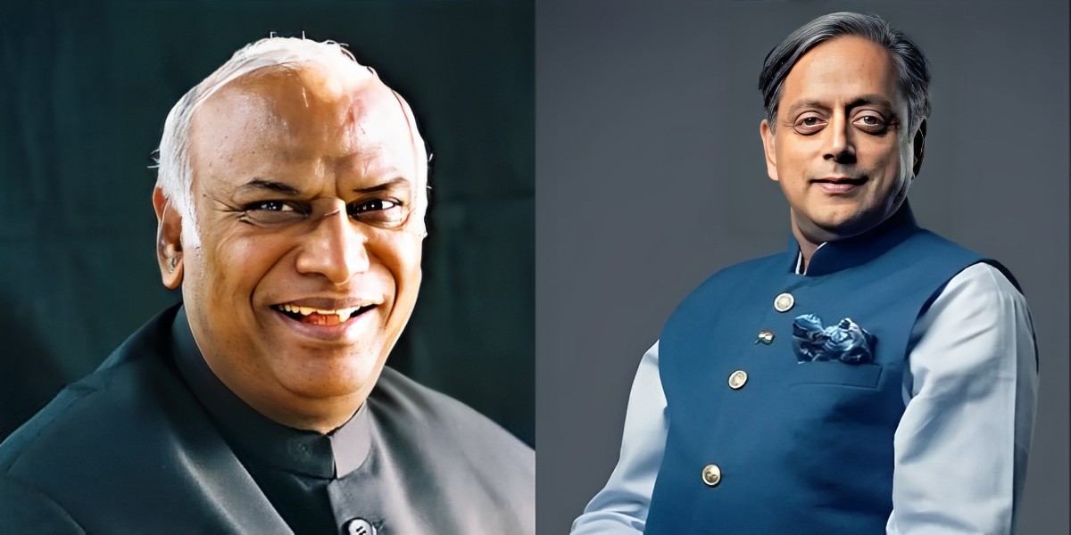 File photos of Mallikarjun Kharge and Shashi Tharoor.