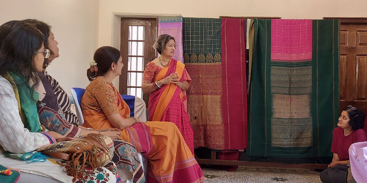 Textile expert Pavithra Muddaya recently held a talk on Cubbonpet saris, in association with INTACH Bengaluru Chapter. (Supplied)