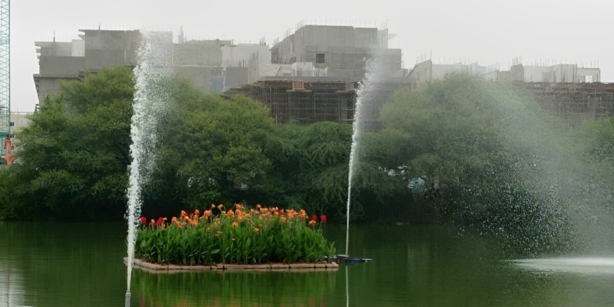 Water cycles are being used to keep the Neknampur lake clean.