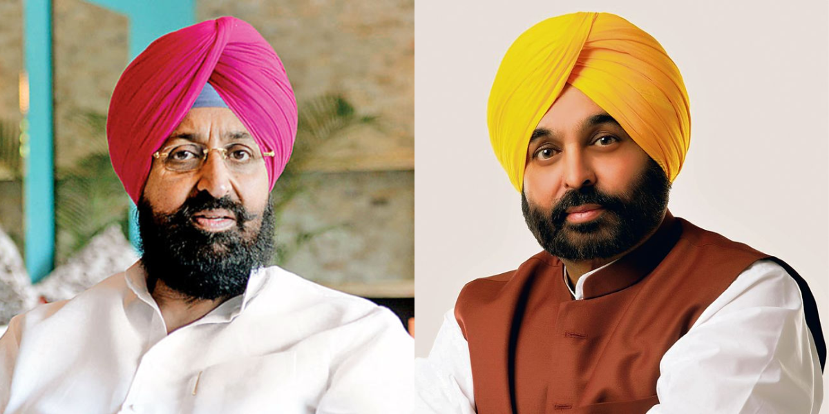 Congress's Partap Singh Bajwa and AAP's Bhagwant Mann. (Sourced)