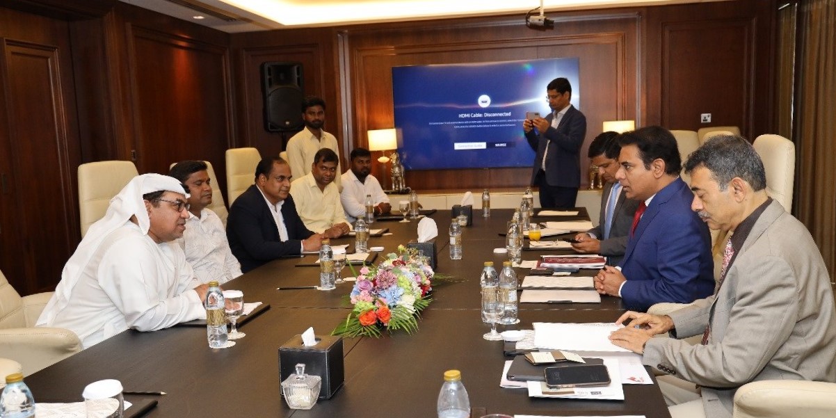 KTR meets UAE officials to ask for the release of 5 Telangana men from a Dubai jail.