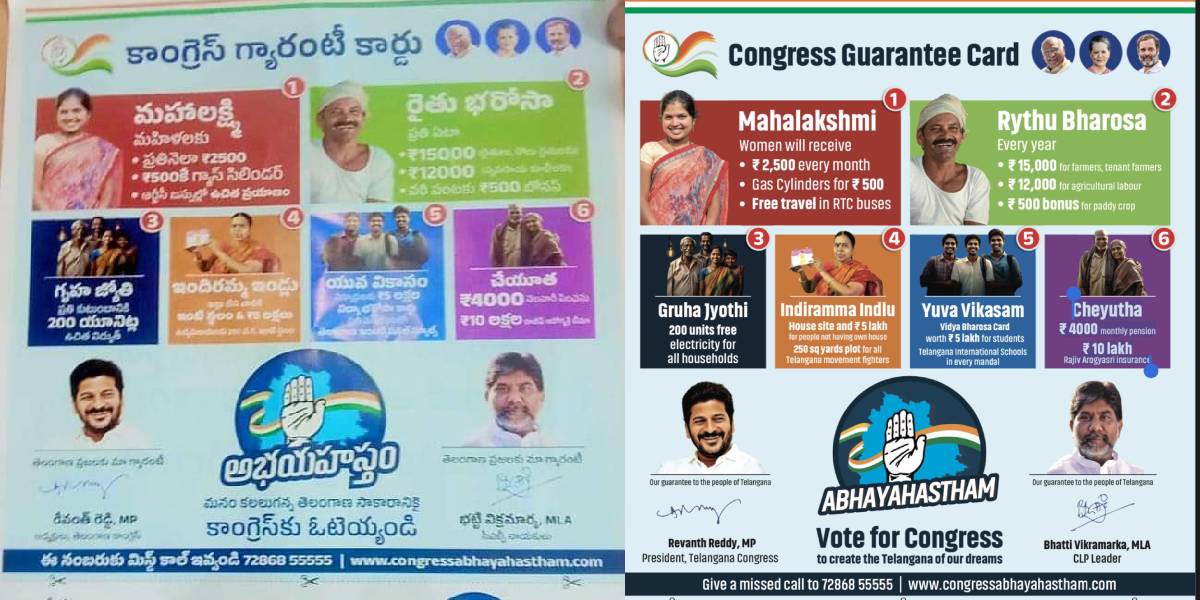 Congress’ Karnataka model 2.0 for Telangana: Multiple promises under 6 guarantees