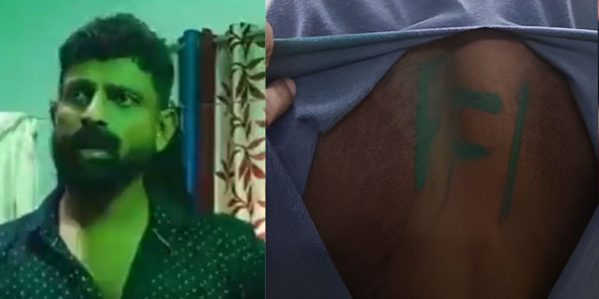 From left: The friend of Shine Kumar who has been apprehended by the police, and "PFI" written on the soldier's back.