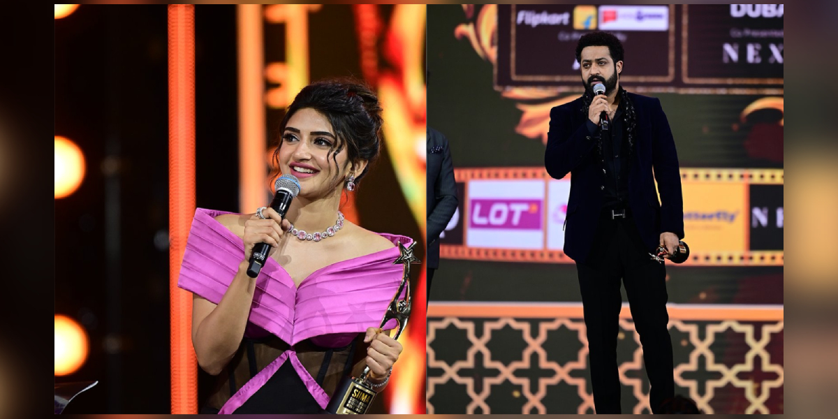 Sreeleela and Jr NTR at the SIIMA Awards 2023