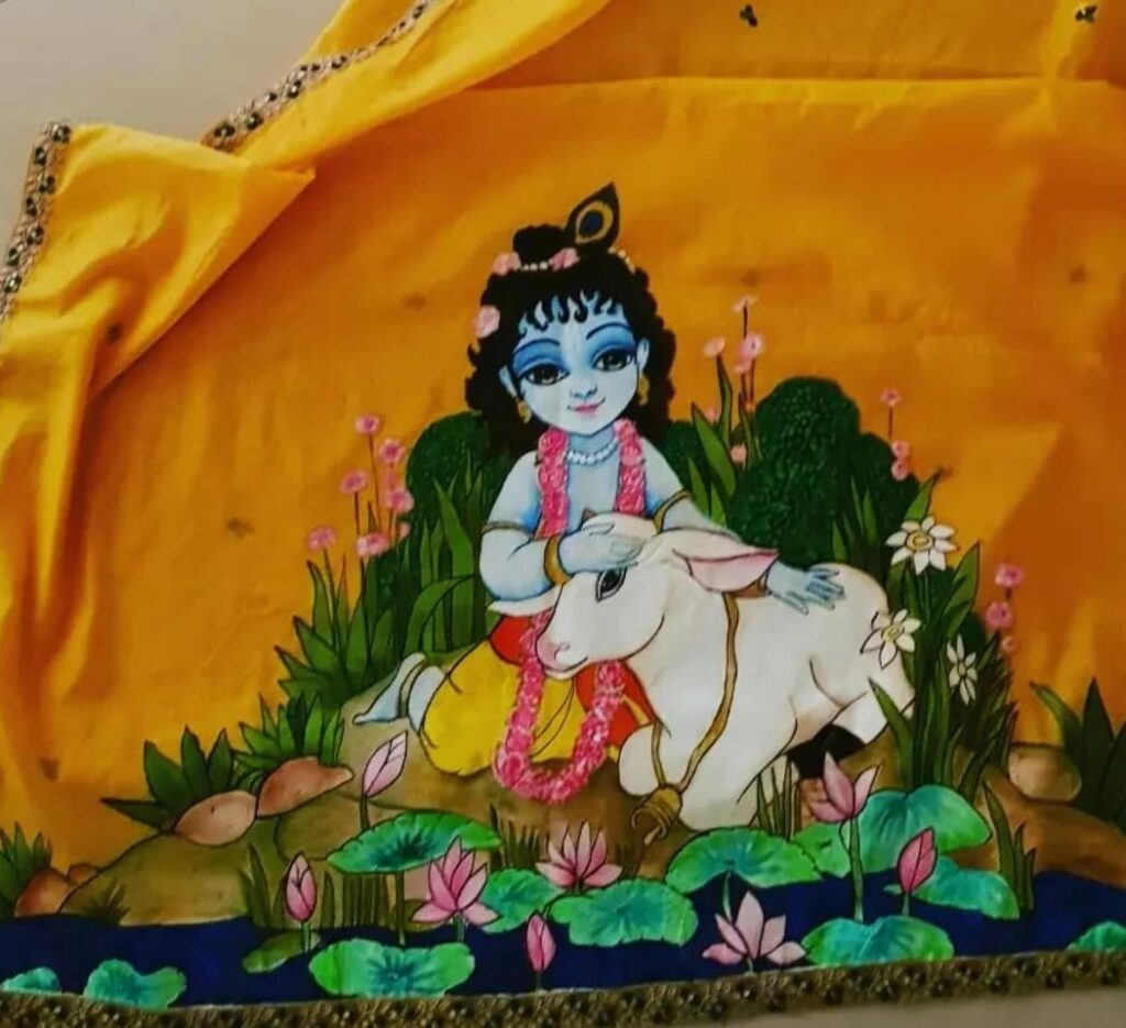 The depictions include Radha Krishna portraits to Baby Krishna and classic Krishna/Vishnu forms.