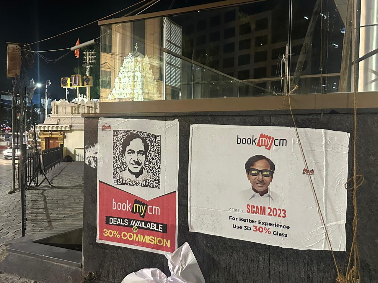 Telangana Youth Congress target KCR for corruption with 'Book My CM' posters, alleges 30 % commission