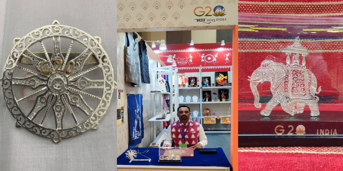 Filigree works and Telangana's stall at the Crafts Expo. (Supplied)
