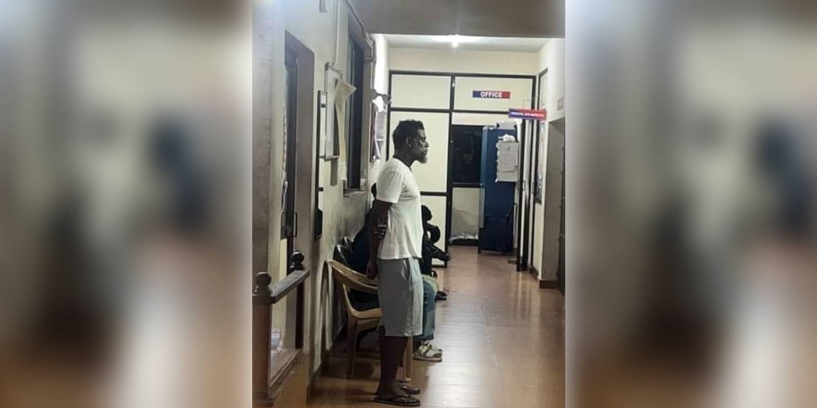 Actor Vinayakan at the police station
