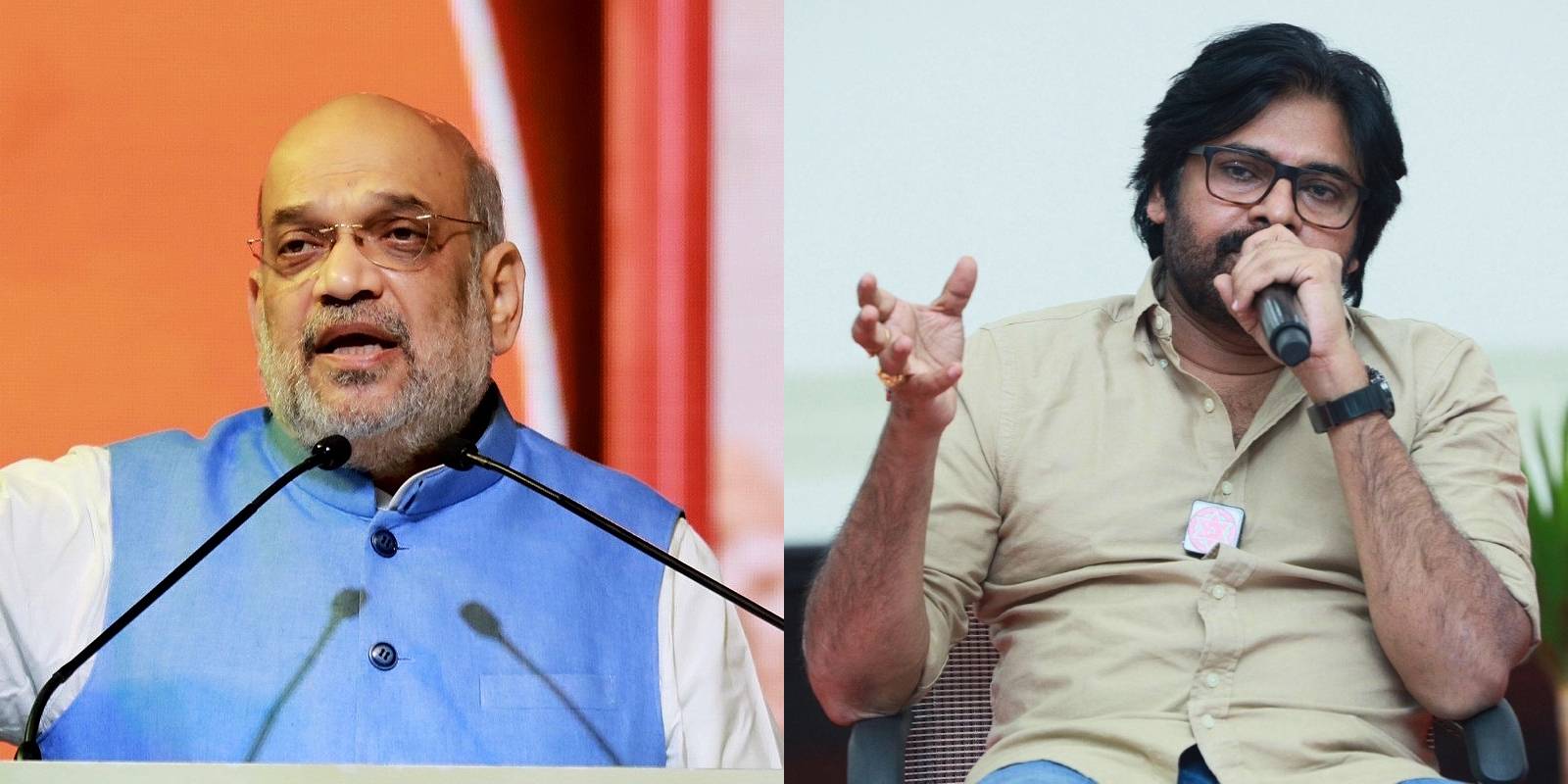 File photos of Amit Shah and Pawan Kalyan.