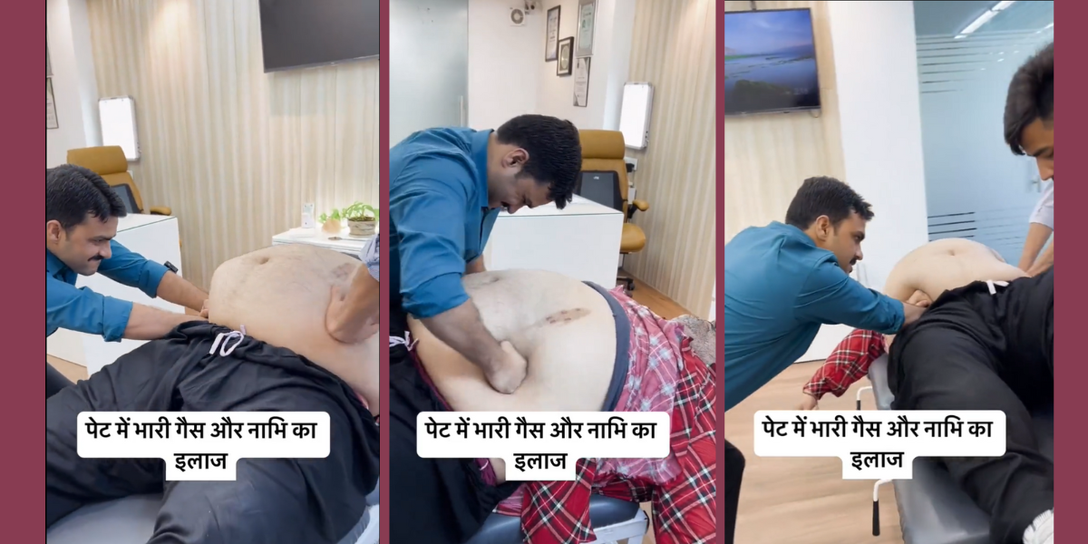 Screengrabs of the viral 'gas treatment' video on Instagram. (Screengrab)