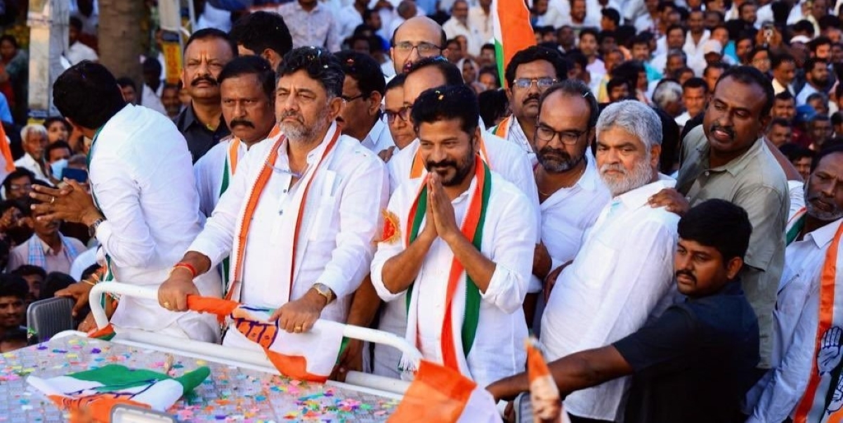 DK Shivakumar in Telangana on Saturday, 28 October, 2023.