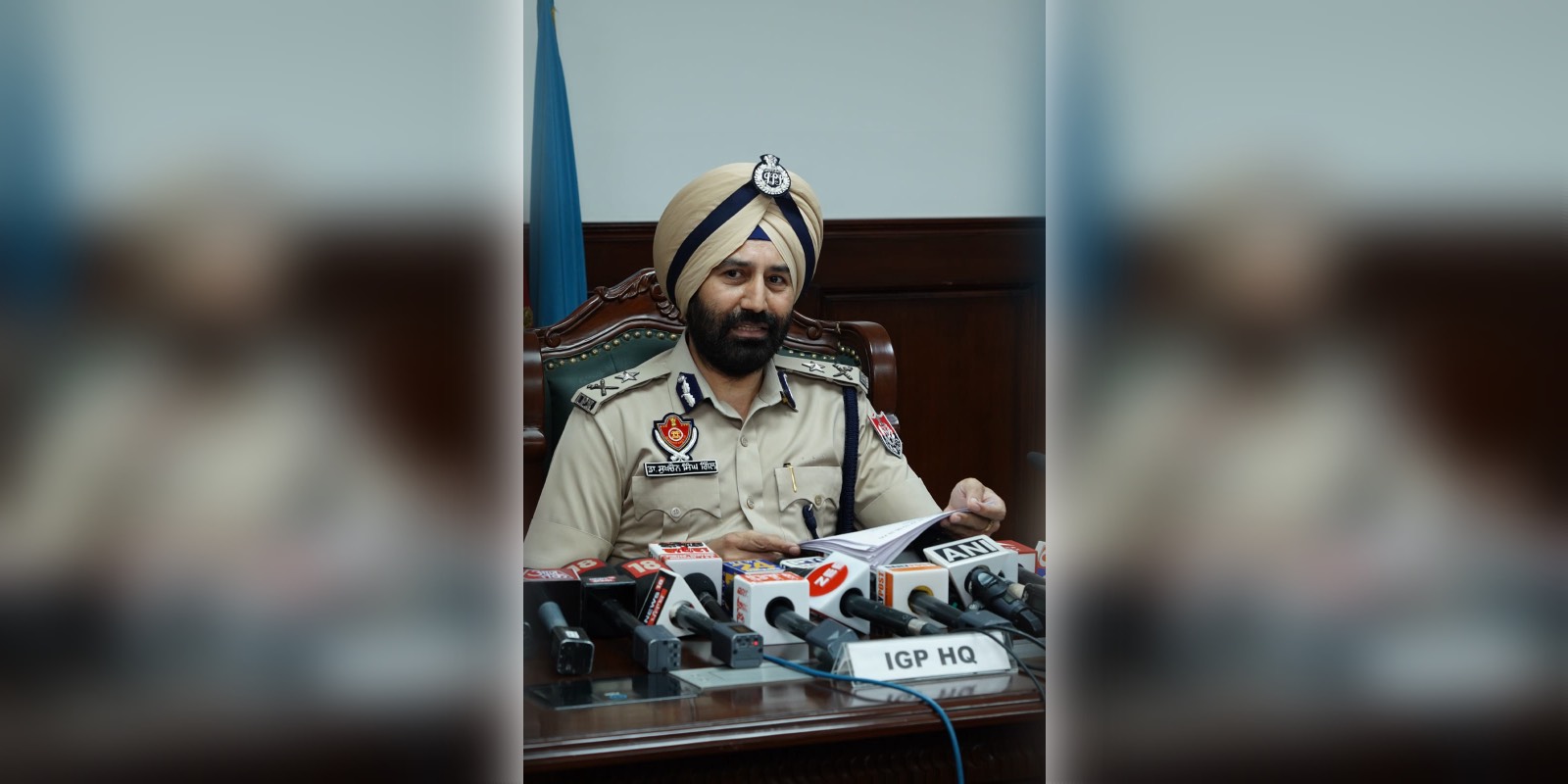 IGP Sukhchain Singh Gill during press meet
