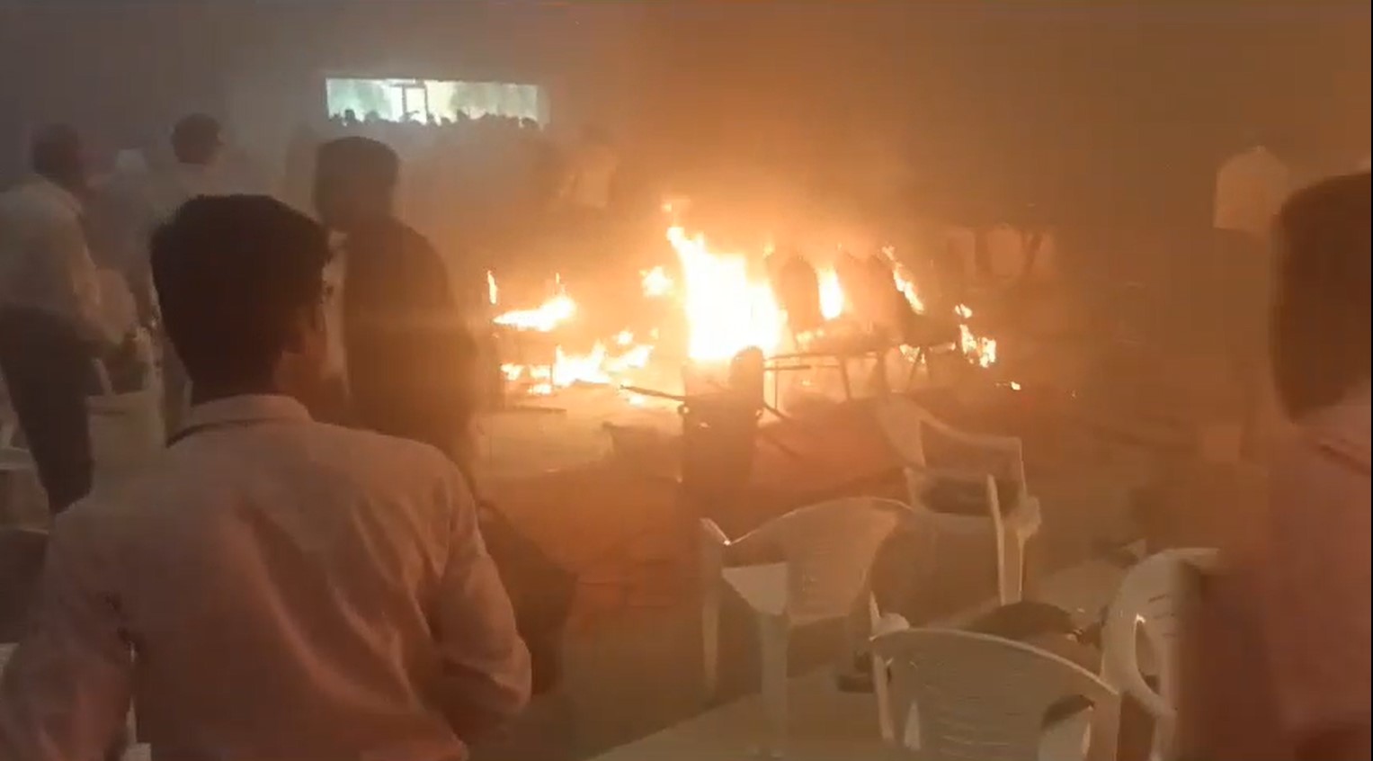 Screengrab from a video of the aftermath of the Kalamassery blasts in Kerala on 29 October, 2023.