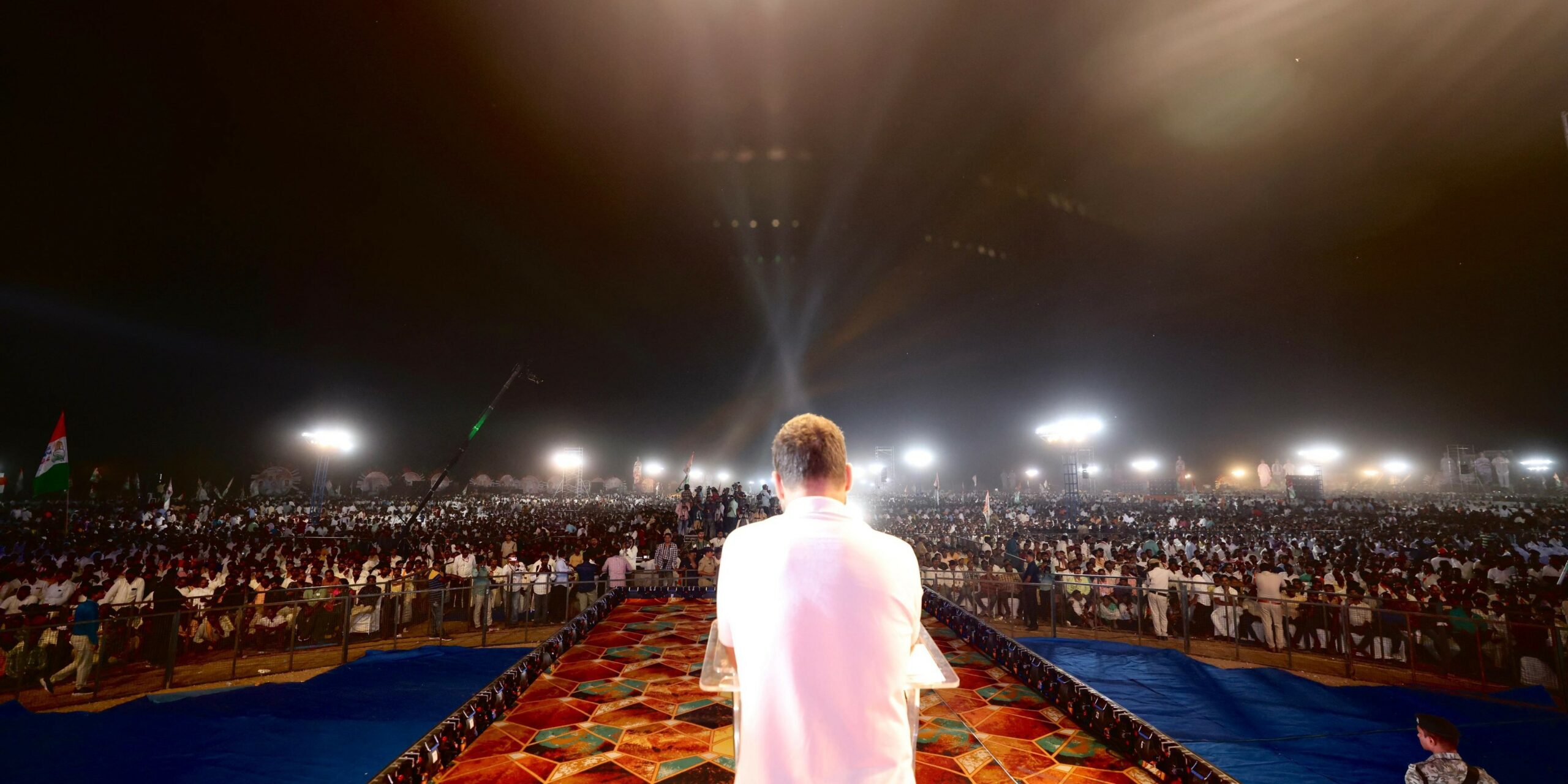 Congress leader Rahul Gandhi addresses a rally in Kollapur in Telangana on Tuesday, 31 October, 2023.
