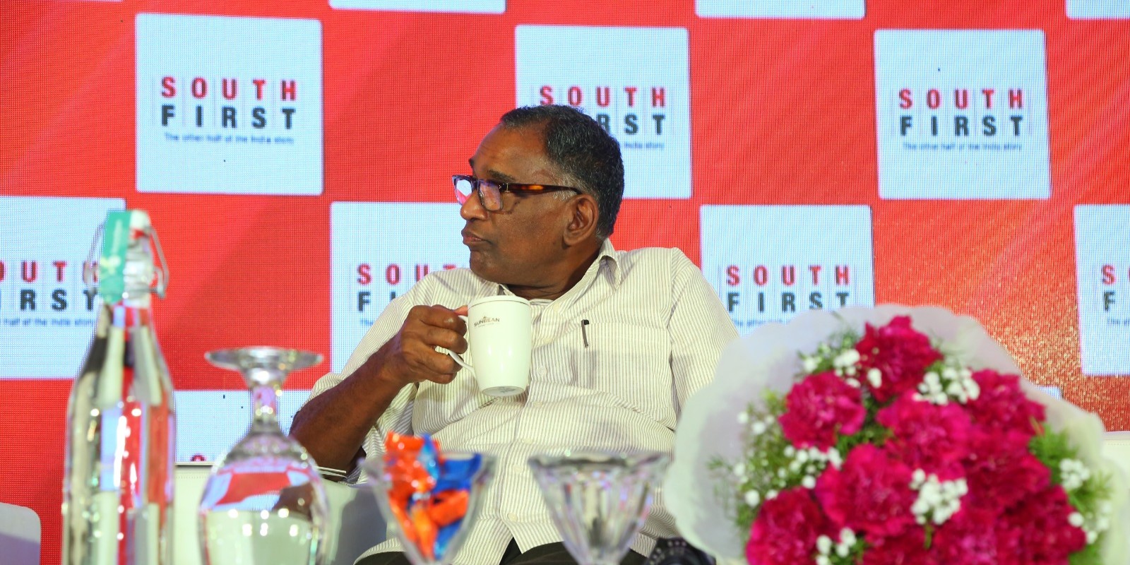 Retired Supreme Court judge Justice Jasti Chelameswar at Dakshin Dialogues 2023 in Bengaluru on Saturday, 7 October, 2023. (South First)