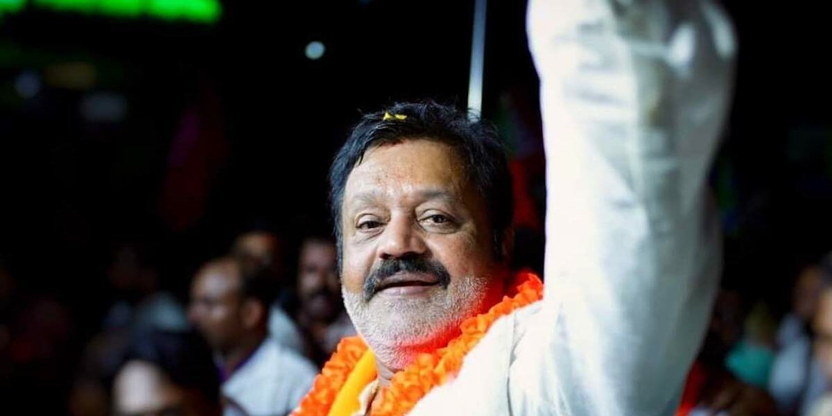 Suresh Gopi during a protest