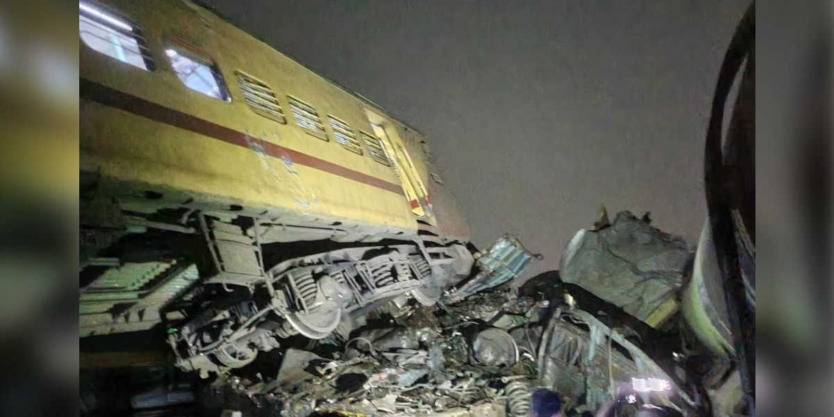 One of the derailed compartments in the Vizianagaram district of Andhra Pradesh on 29 October, 2023.