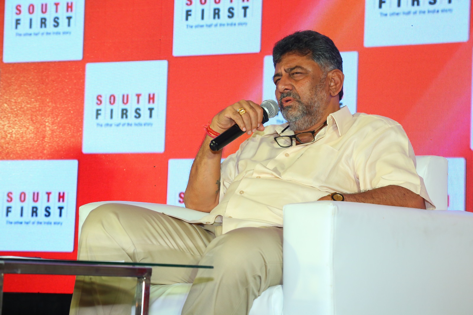 DK Shivakumar addressing audience questions