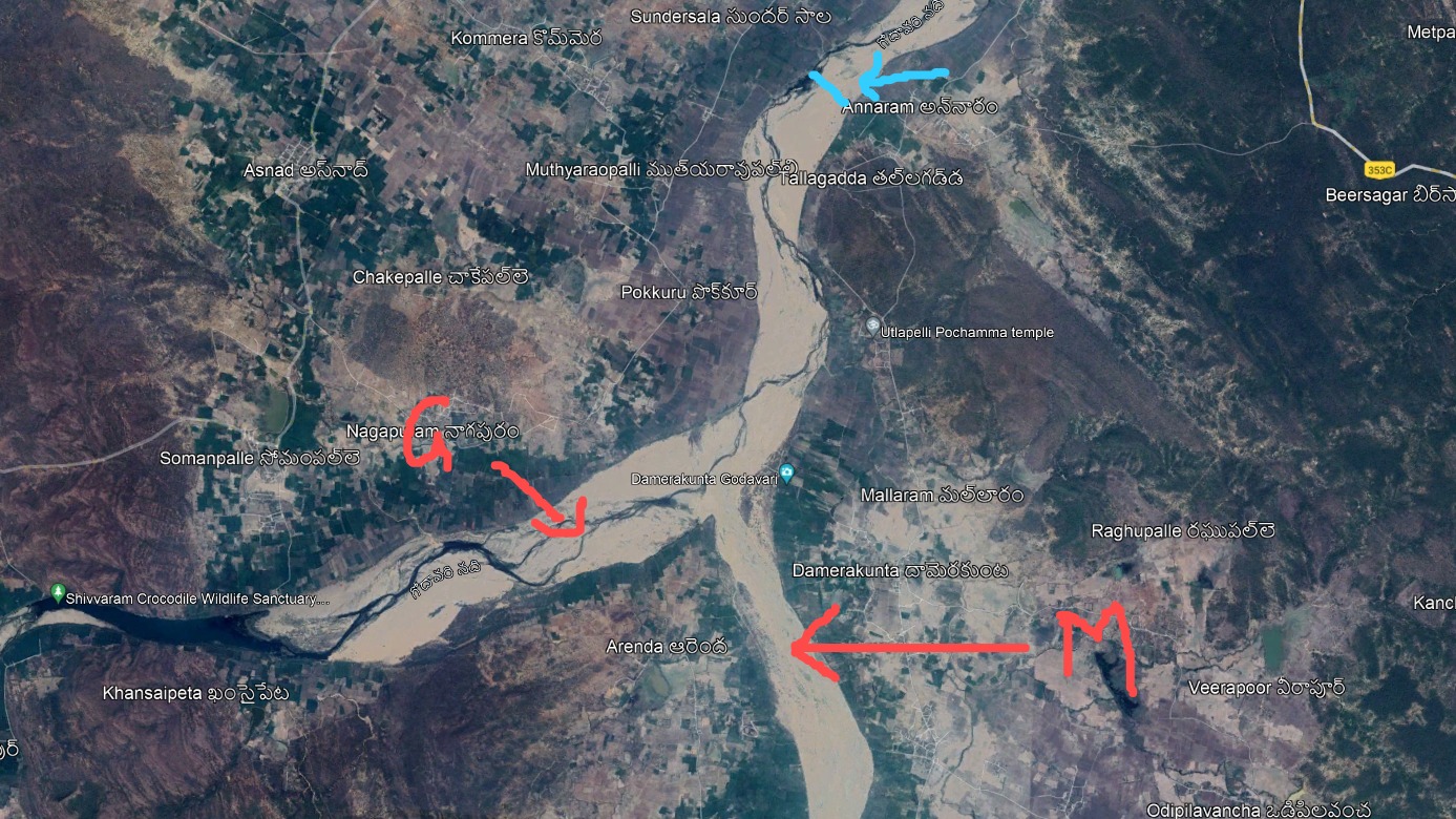 After assuming power, Chief Minister K Chandrashekar Rao decided to undertake the construction of the Kaleshwaram Lift Irrigation Project (KLIS). This ambitious project necessitated the construction of multiple barrages, one of which is the Saraswati Barrage at Annaram. The barrage was constructed atthe confluence of Manair and Godavari rivers in Manthani. (Annaram, December 2016 )