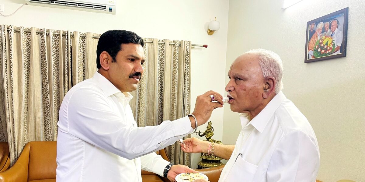 BY Vijayendra with BY Yeddiyurappa