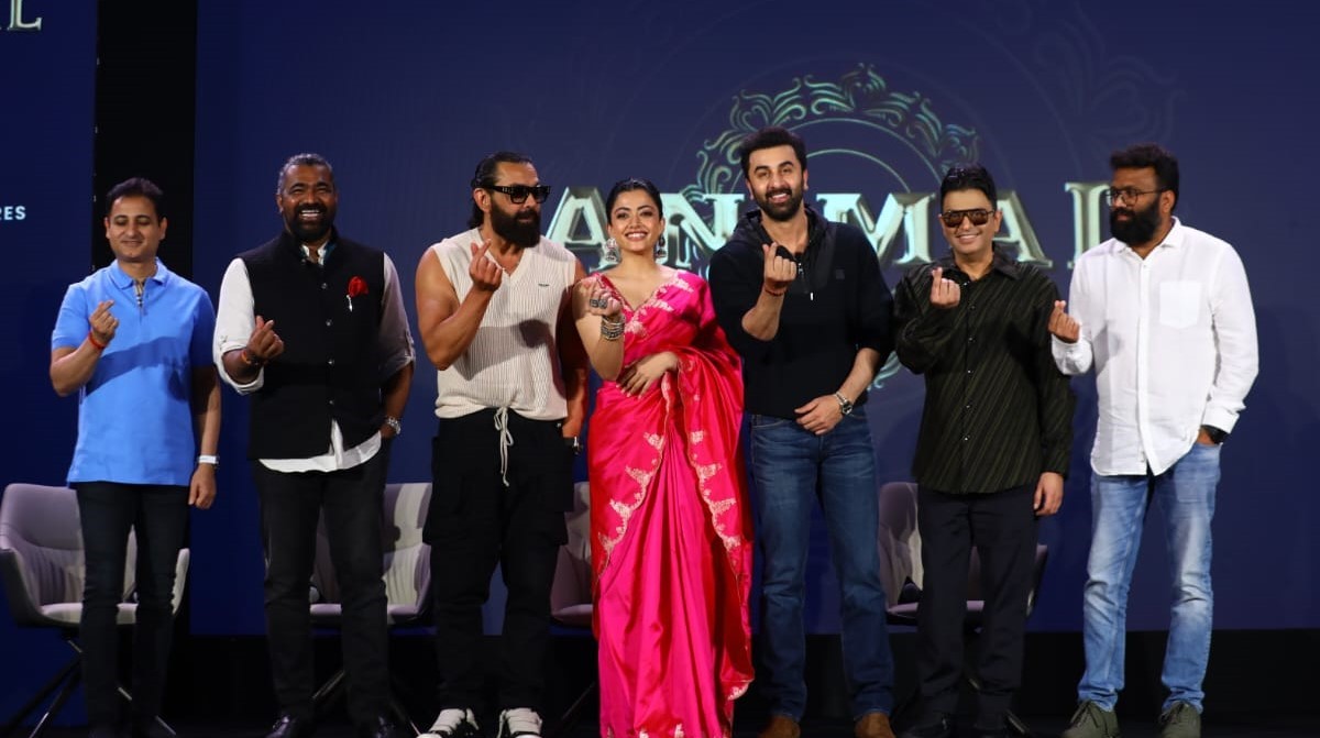 Animal team during promotions in Bengaluru