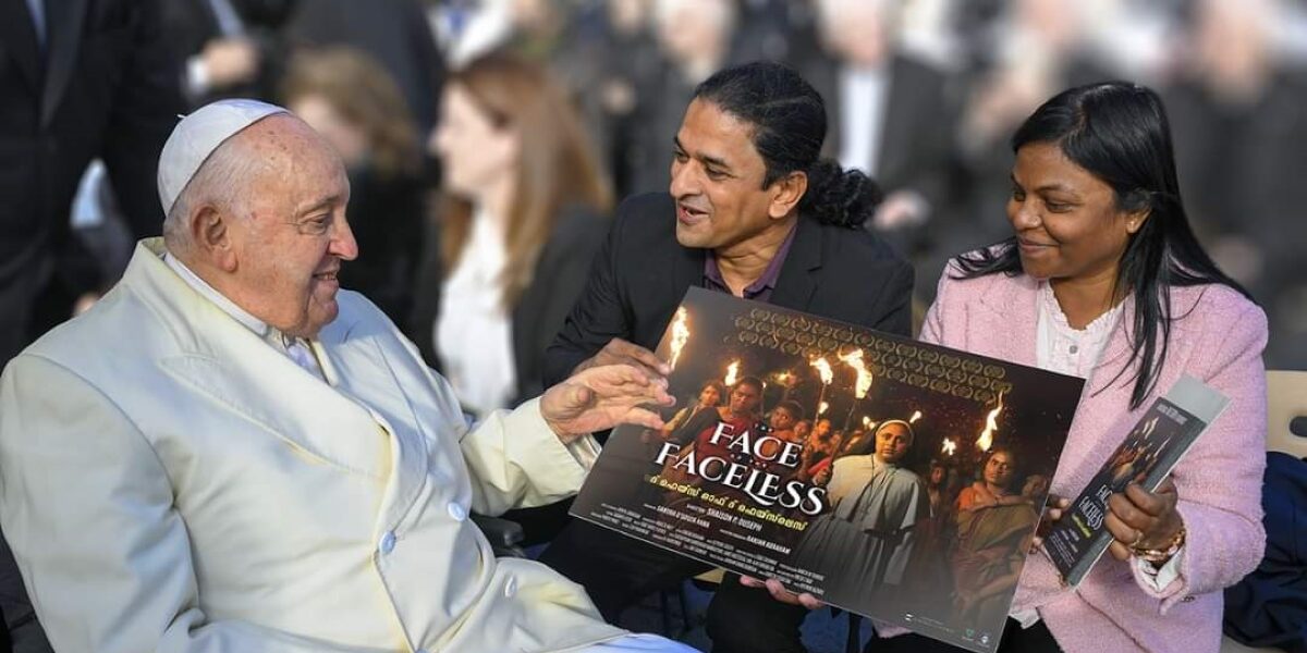 Makers of The Face of the Faceless with the Pope at Vatican