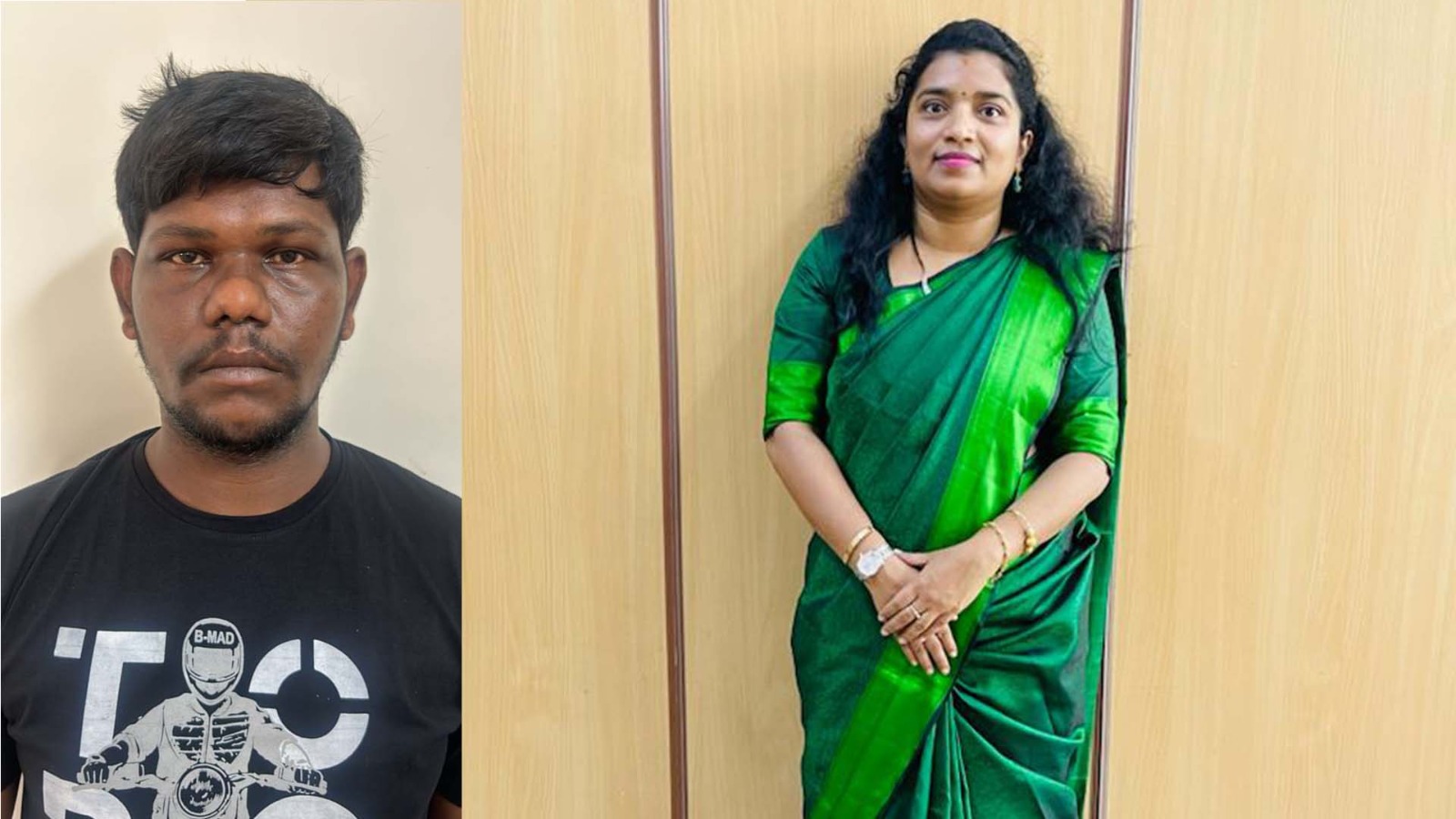 Former driver & Accused Kiran (Left) & Mudered victim Prathima KS the senior geologist (Right)