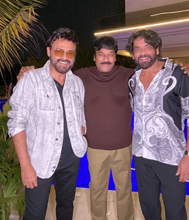Venkatesh Chiranjeevi and Nagarjuna Diwali bash