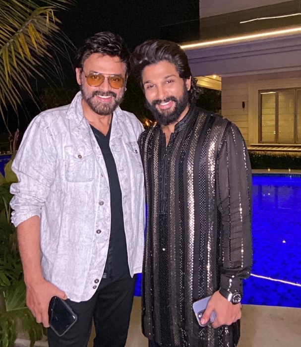 Venkatesh Allu Arjun Diwali bash at chiranjeevi house