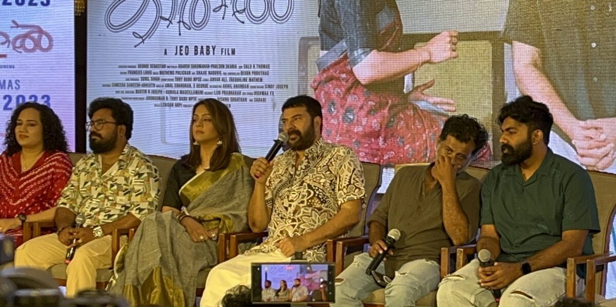 Team Kaathal-The Core at press meet in Kochi
