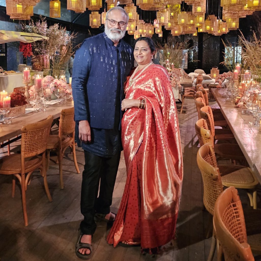 Nagababu and his wife Padmaja at the festivities