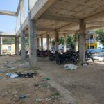 The new under-costruction Rythu Bazar at Kamareddy is being used as a parking facility by nearby shopkeepers. (Ajay Tomar/South First)
