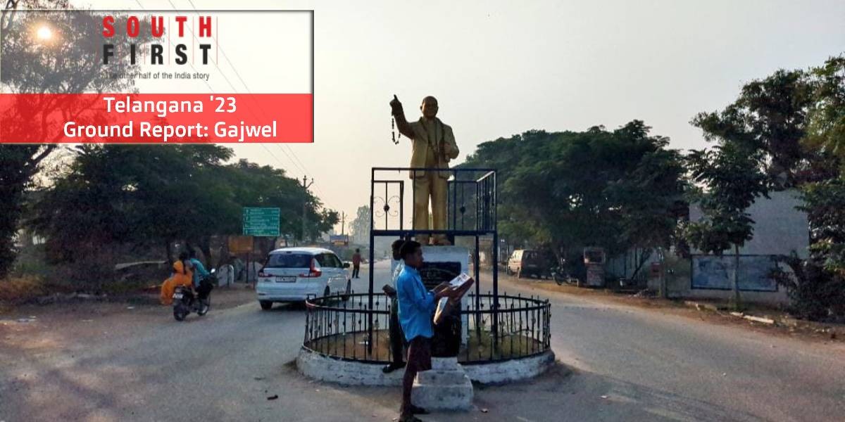 Ambedkar's statue in the centre of Gajwel. (Bhaskar Basava/ South First)