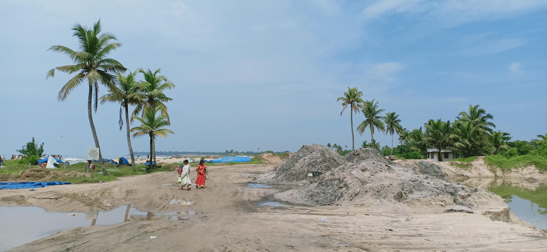 Mined mireal sand is kept ready for transportation at Alapad in Kollam. Photo: K A Shaji
