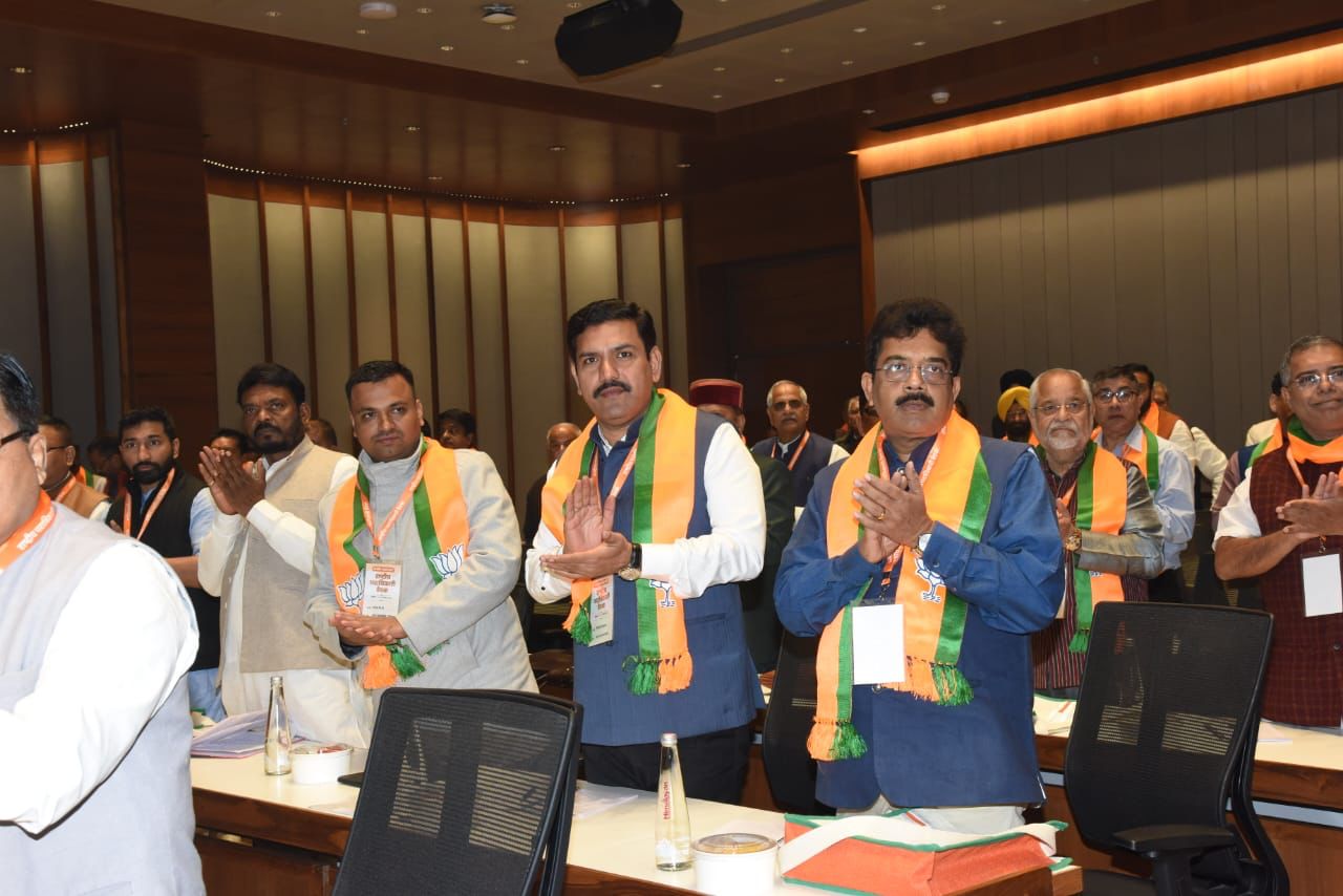 Karnataka BJP President BY Vijayendra at BJP national office bearers meet. (Supplied)