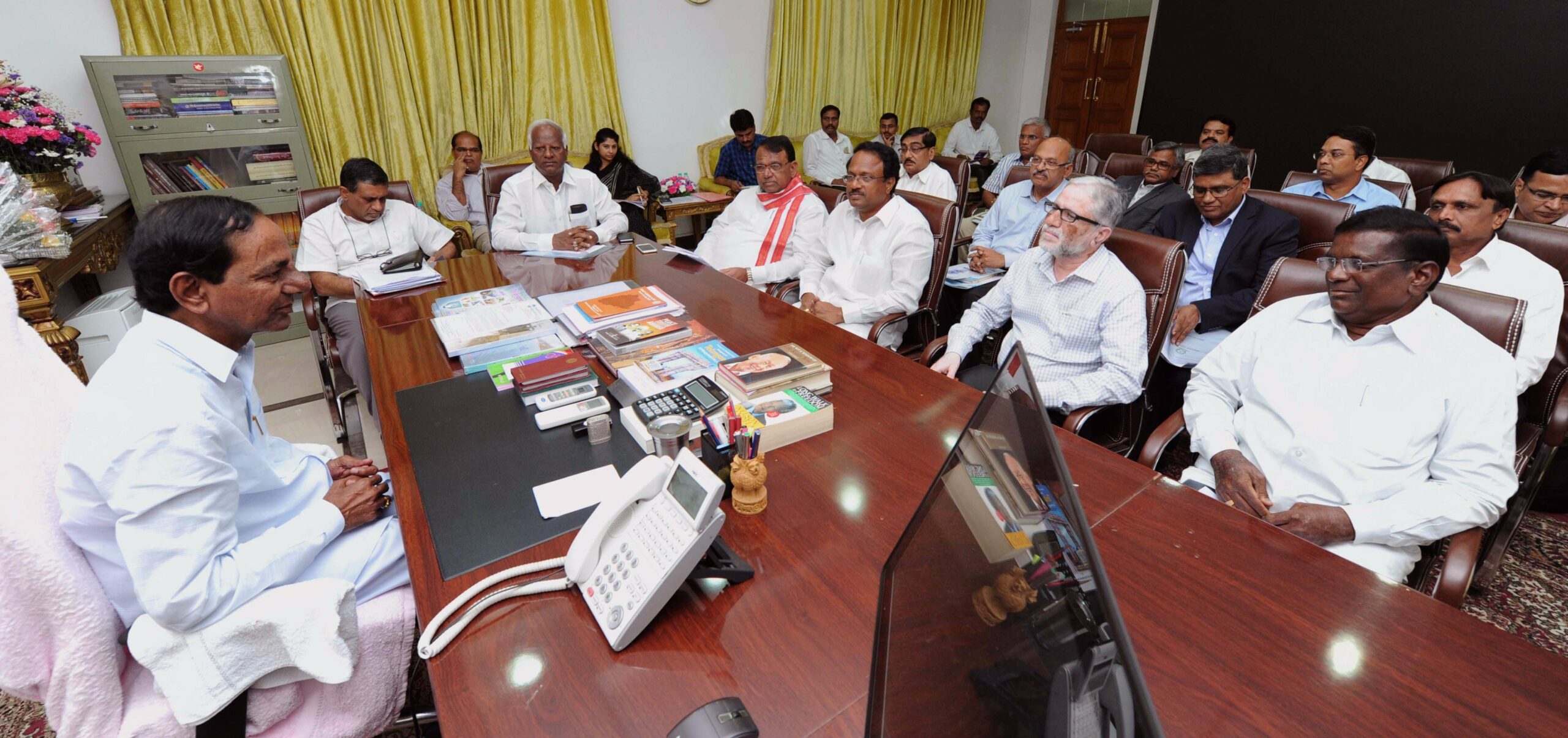 Telangana CM KCR review meeting with the Cabinet Ministers. (Supplied X)
