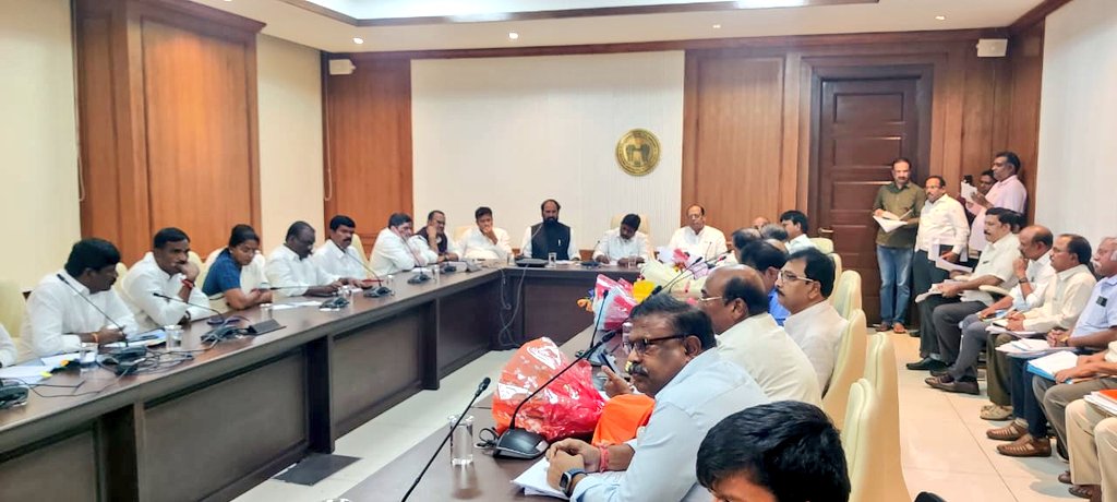 Review meeting to assess state of the Sita Rama Lift Irrigation Project. (X)