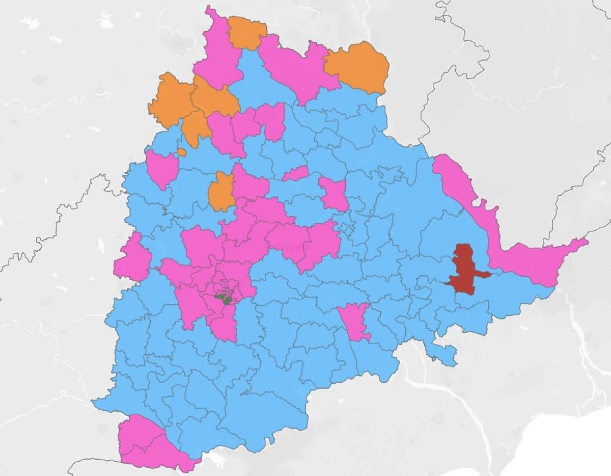Interactive Map Telangana Assembly elections 2023 results